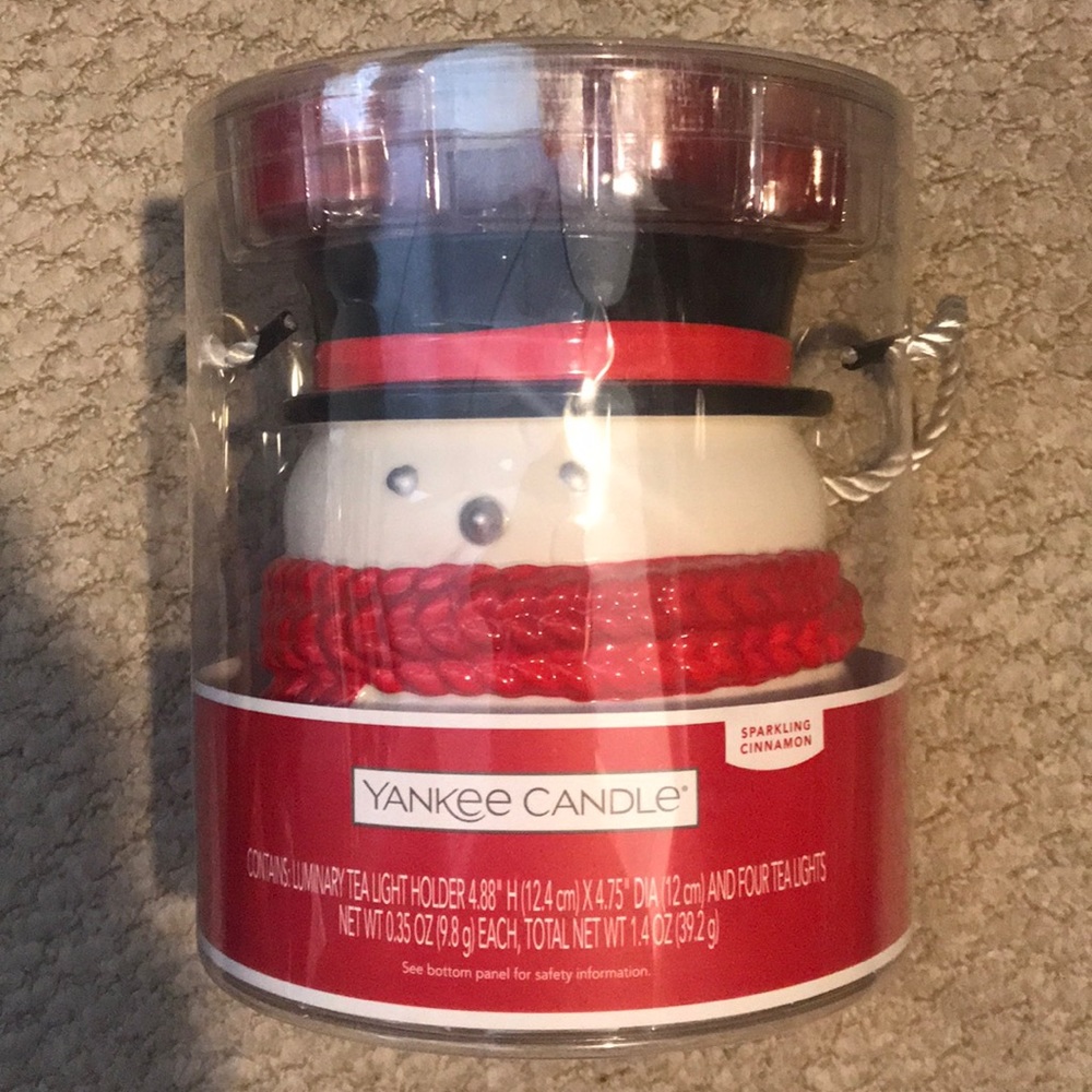 Yankee Candle Snowman tea light holder w tealights
